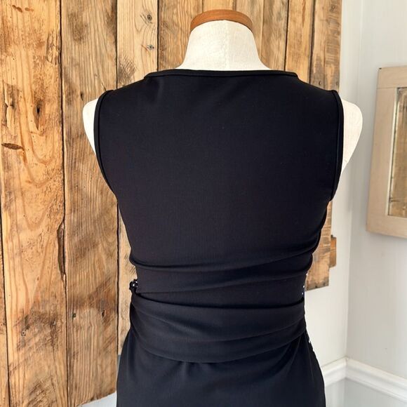 Diane Von Furstenberg Size 4 Dhalia Batik Midnight Faux Wrap Side-Tie Dress Silk - Picture 10 of 16